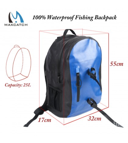 100% Waterproof 25L Weather-Avid Fishing backpack Polyurethane-coated Material