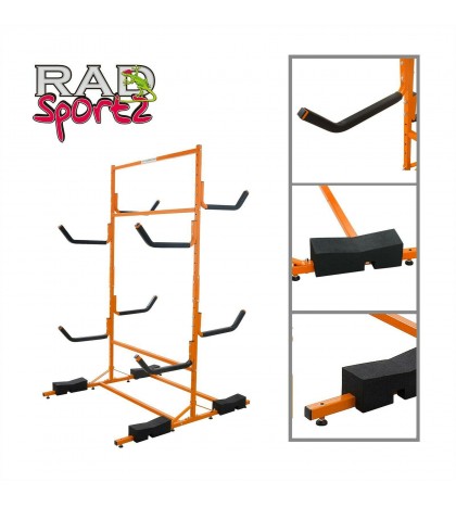 RAD Sportz Deluxe Freestanding Heavy Duty Kayak Rack 2 to 6 Kayaks Storage