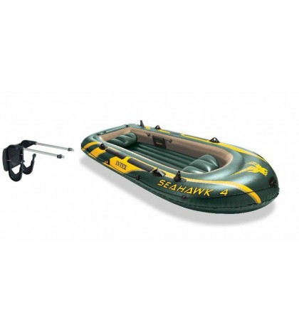 Intex Seahawk 4 Inflatable Boat Set + Oars/Pump/Motor Mount | 68351E+ 68624E