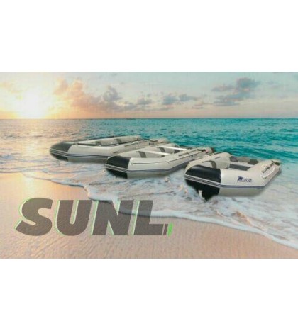 SunL Inflatable Aluminum Board Heavy Duty Dinghy Tender Boat w/Wood Transom