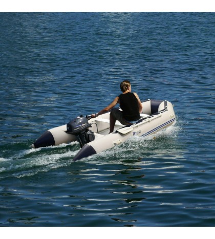 SunL Inflatable Aluminum Board Heavy Duty Dinghy Tender Boat w/Wood Transom