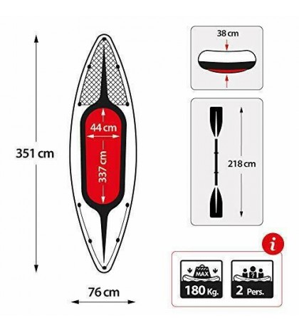 Intex Challenger K2 Kayak, 2-Person Inflatable Kayak Set with Aluminum Oars and