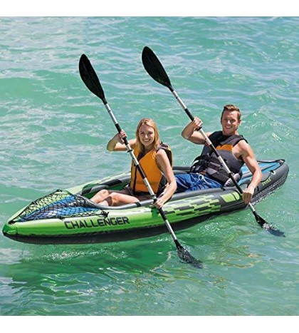 Intex Challenger K2 Kayak, 2-Person Inflatable Kayak Set with Aluminum Oars and