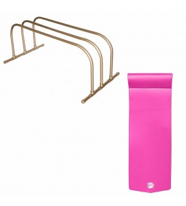 TRC Recreation PVC Pool Storage Drying Rack w/ 70 Inch Lounger Pool Float Pink