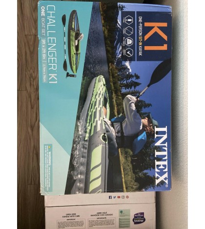 NEW! Intex Challenger K1 Inflatable Kayak Set with Pump NEXT DAY SHIPPING