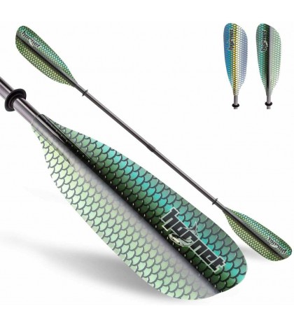 Graphic Fiberglass Multi Functional Kayak Paddle (Green Scale Design)
