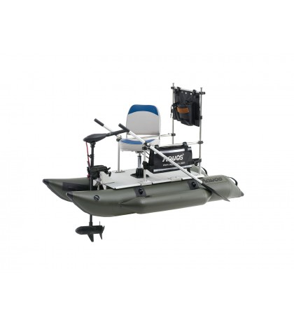 AQUOS New 7.5ft Pontoon Boat&Guardbar&Seat&BowMount hand 55lbs motor