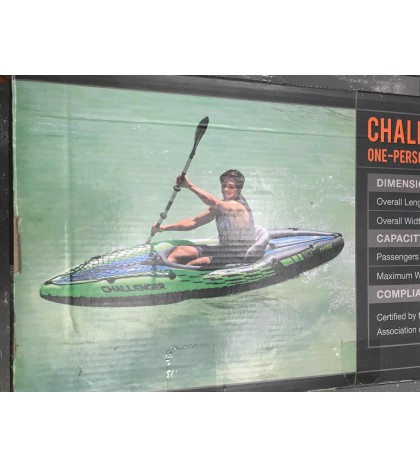 Intex Challenger K1 Inflatable Kayak with Oar & Hand Pump