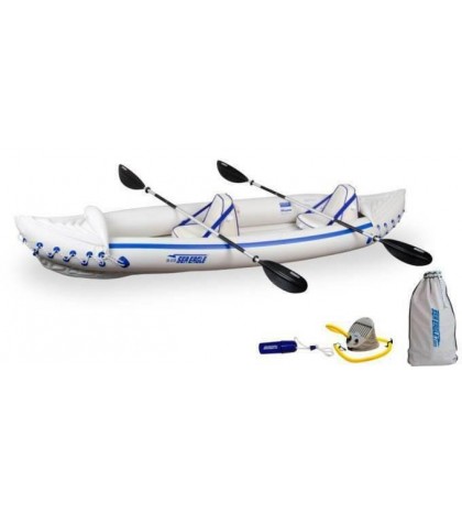 Sea Eagle 370 Pro Inflatable Kayak Canoe Boat w/ Paddles (Open Box) (2 Pack)