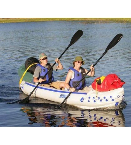 Sea Eagle 370 Pro Inflatable Kayak Canoe Boat w/ Paddles (Open Box) (2 Pack)