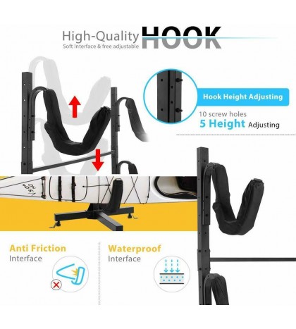 VIVOHOME Freestanding Kayak Rack Canoe Surfboard Snowboard Carrier Storage Stand