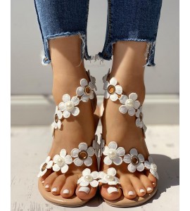 Floral Embellished Toe Ring Casual S als