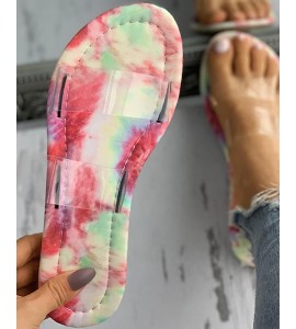 Tie Dye Print Clear Perspex Open Toe Sli  Sandals