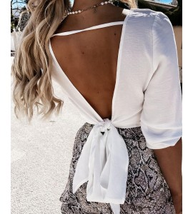 Backless Knotted  sign Top